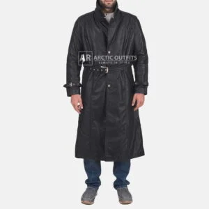 Daniel Black Leather Trench Coat