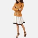 Womens Sandy Tan Dye Leather Biker Jacket 2-1495004147021