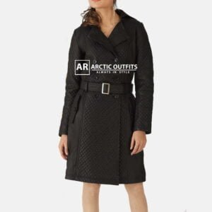 Sweet Susan Black Leather Trench Coat