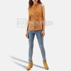 Westina Tan Dye Leather Vest