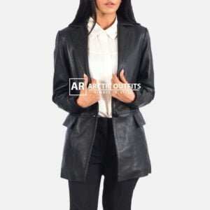 Marilyn Black Leather Blazer