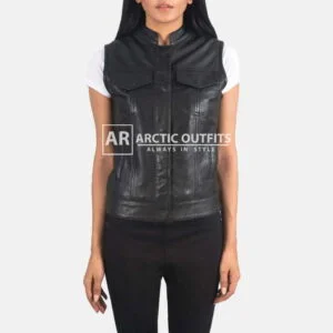 Rayne Moto Black Leather Vest