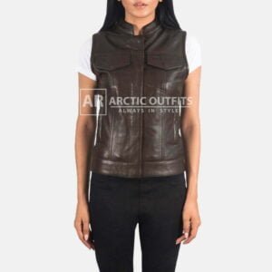 Rayne Moto Brown Leather Vest