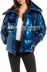 Shiny Vinyl Puffer Coat