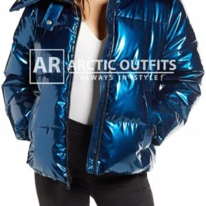 Shiny Vinyl Puffer Coat