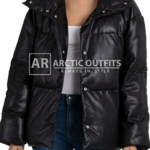 Faux Leather Puffer Storm Coat