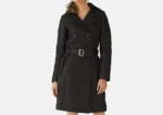 Arctic Black Leather Trench