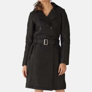 Arctic Black Leather Trench