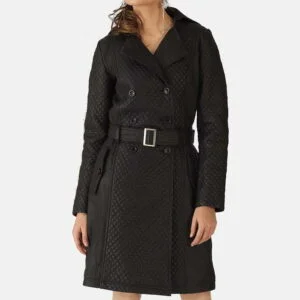 Arctic Black Leather Trench