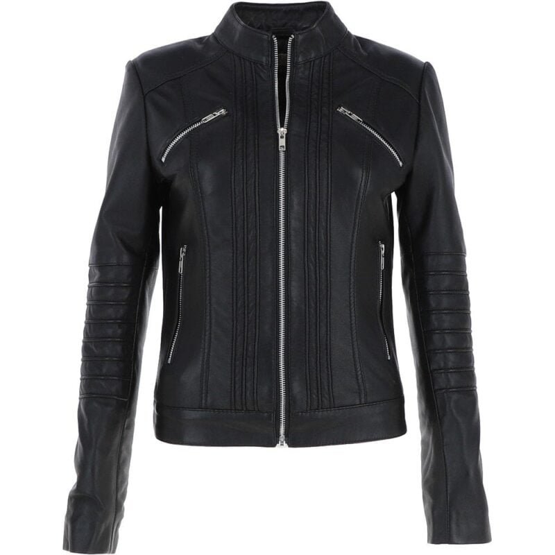 Ladies Leather Biker Jacket