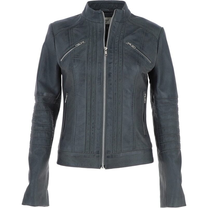 Ladies Leather Biker Jacket
