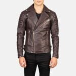 Armand Maroon Leather Biker