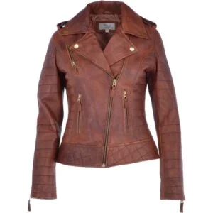 Women's Leather Biker Jacket