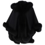 Fur Poncho Black