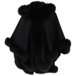 Fur Poncho Black