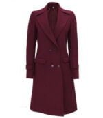 Women Wool Maroon Coat