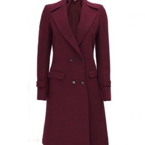 Women Wool Maroon Coat