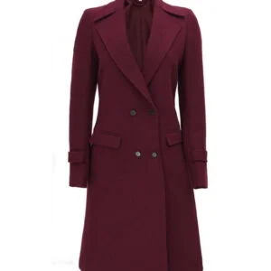 Women Wool Maroon Coat