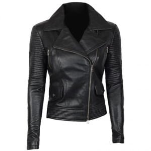 Asymmetrical Biker Quilted Women