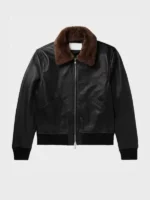 Mens Black Bomber Shearling Mens Black Bomber Shearling