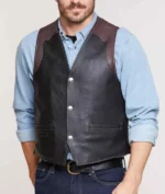 Mens Bison Leather Vest