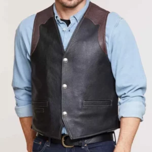 Mens Bison Leather Vest