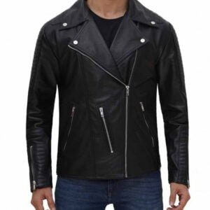 Black Real Biker Leather