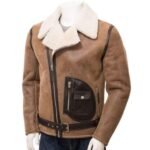 Asymmetrical Distressed Brown Shearling