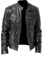 MENS-VINTAGE-CAFE-RACER-BLACK-BROWN-GENUINE-LEATHER-SLIM-FIT-REAL-BIKER-JACKET-1 Black Leather Cafe Racer Jacket