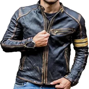 Men's Brown Cafe Racer Distressed