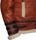 Men’s RAF B3 Aviator Shearling Bomber Reddish Brown Leather Jacket