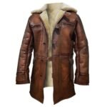 Men's B3 Bomber RAF Aviator Flying Flight Brown Vintage Real Leather Tom Hardy Dark Knight Rises Bane Coat Jacket
