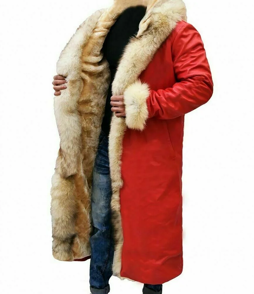 Christmas Chronicles Kurt Russell Shearling Trench Coat Santa Claus Costume