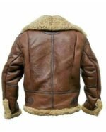 Men's B3 Bomber Vintage Brown RAF Aviator Flying Flight Pilot Fur Shearling Real Leather Jacket