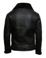 Mens B3 RAF Aviator Bomber Flying Biker FUR Shearling Real Sheep Black Leather Jacket