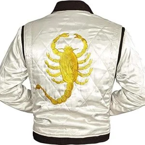 Drive Movie Ryan Gosling Trucker Embroidered Scorpion Bomber Satin Jacket